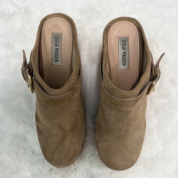 Steve Madden Hilde Suede Heeled Mule Clog - Picture 8 of 14